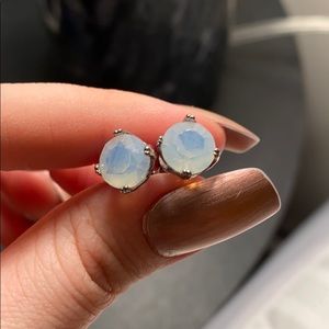 Round Opal Stud Earrings